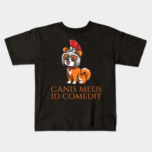 Canis meus id comedit - My dog ate it - Classical Latin Language Kids T-Shirt